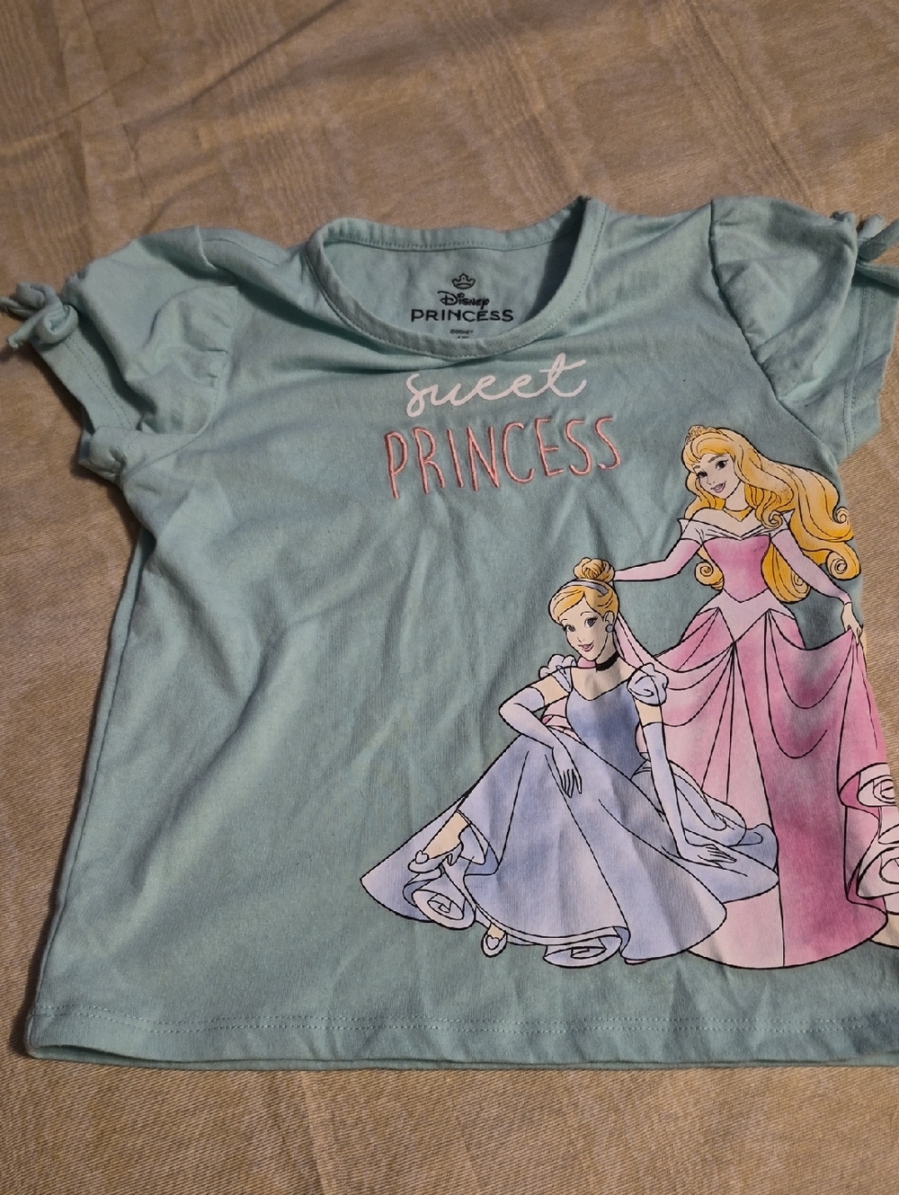 Disney Princess Tee in Aqua with Pink & Lavender Princess Art